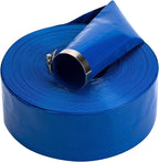1-1/2 in x 100 ft Pool Backwash Hose Heavy Duty Drain Discharge PVC Lay flat General Purpose Vinyl Hose, Burst Resistant for Water Transfer Sump Pump Pool Filter (1.5in 100ft fiber reinforced hose)