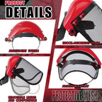 Amylove 2 Pcs Safety Face Shield with Mesh Weed Whacking Face Shield Masks Chainsaw Gardening Weed Mover Protection (Red)