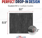 Premium Cabin Air Filter Replacement CP134 (CF10134) with Activated Carbon Washable/Reusable Compatible with Honda & Acura Vehicles by LifeSupplyUSA
