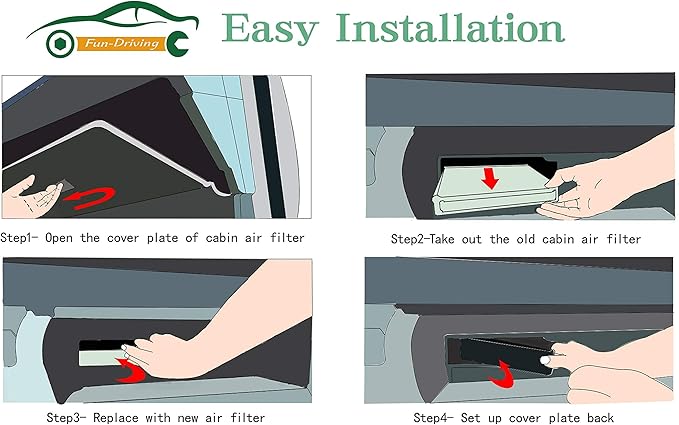 FUN-DRIVING 3 Pack FD811 Cabin air filter for Mazda 3,6,CX-5, Replacement for CF11811,KD45-61-J6X