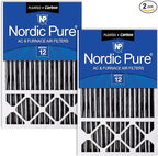 Nordic Pure 16x25x5 (15_3/4 x 24_3/4 x 4_3/8) Honeywell Replacement Air Filters MERV 12 Plus Carbon 2 Pack