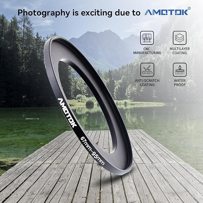 67mm Lens to 95mm Camera Lens Adapter,67mm to 95mm Filter Step up Ring Adapter Ring,Compatible All 95mm Filter Accessory