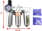 3/4" NPT HEAVY DUTY Industrial Grade Filter Regulator Coalescing Desiccant Dryer System For Compressed Air Lines, Metal Bowls, Great For Paint Spray And Plasma Cutter(MANUAL DRAIN)