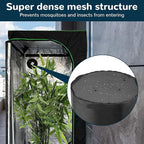 2Pcs 6 Inch Grow Tent Vent Cover Filter, Duct Filter Net with Elastic Band and Fixed Buckled, Black Mesh Screen Shield for Exhaust Fan, Plant Growth, Tent Ventilation