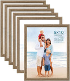 Langdon House 8x10 Picture Frames (Fawn Brown, 6 Pack) Contemporary Style Wood-Like Photo Frames, Richland Collection