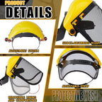 Amylove 6 Pcs Safety Face Shield with Mesh Weed Whacking Face Shield Masks Chainsaw Gardening Weed Mover Protection (Yellow)