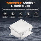 QILIPSU Waterproof Junction Box IP67 Outdoor Plastic Electrical Project Enclosure Weatherproof with Mounting Plate, Wall Brackets, Hinged Grey Cover 5.9"x5.9"x3.5"