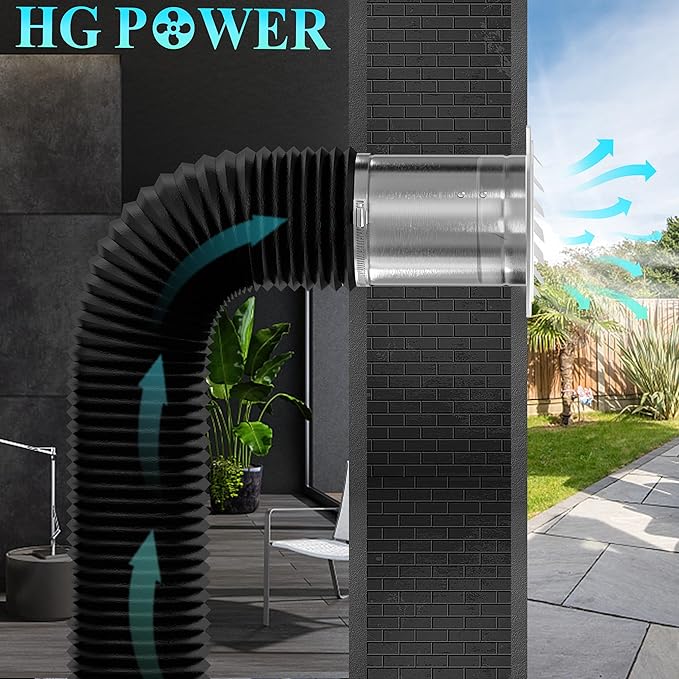 HG Power 4 Inch Stainless Steel Soffit Vents Cover - Round Exhaust Vent with Mesh Screen for Indoor/Outdoor Use in Homes, Offices, Factories, 2-Pack, White