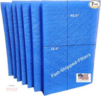 Fast-Shipped-Filters 7 Pack Replacement Filter Pads Compatible with MicroPower Guard One Hour Air Cleaner Refill Blue (7, Blue, 20x48)