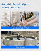 Waterdrop Mega Spin Down Sediment Filter, Reusable Whole House Water Filter System for City Water, Backwash Sediment Water Filter System, 100 Micron+5 Micron PP Filter, 1" MNPT + 3/4" FNPT, BPA Free