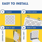 Aerostar 24x24x4 MERV 8 - 6 Count - High Efficiency Pleated HVAC, Furnace & Air Conditioner Filters - Removes Dust, Lint, Mold & Allergy-Causing Pollen