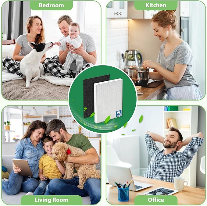 C545 HEPA Replacement Filter Compatible with Winix C545 Air Purifier, High-Efficiency Replacement Filter for Winix C545, Replaces Part 1712-0096-00 and 2522-0058-00, 2 HEPA + 8 Activated Carbon
