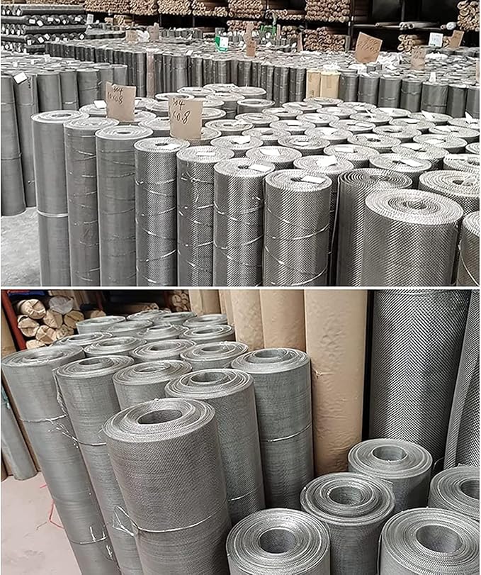 Stainless Steel Woven Wire Mesh, 14 Mesh Rodent Control Cage Net Garden Insect Screen Corrosion-Resistant Filter - 1.54mm Hole