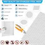 Valchoose 1 Piece Metal Woven Mesh Screen 14.6 X 11.4 in (372mmX292mm), 4.5mm Hole 5 Mesh Wire Mesh Easy to Cut, No Rust Stainless Steel Mesh, Hard Heat Resisting Used for Filters Vent BBQ DIY Project