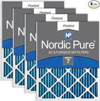Nordic Pure 12x12x1 (Actual Size: 11 3/4 x 11 3/4 x 3/4) Pleated MERV 7 Air Filters 4 Pack