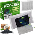Green Piece® Activated Charcoal Air Filters for Odor Removal – Compatible with ITouchless Trash Cans (Pack of 4) – Not Made or Sold by iTouchless – Premium Odor-Absorbing Filters by Green Piece®
