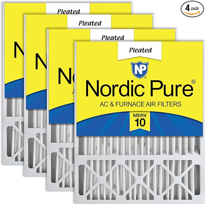 Nordic Pure 20x25x5 (Actual Size: 19 3/4 x 24 3/4 x 4 3/8) Lennox X6673 X6675 Replacement MERV 10 Air Filters 4 Pack