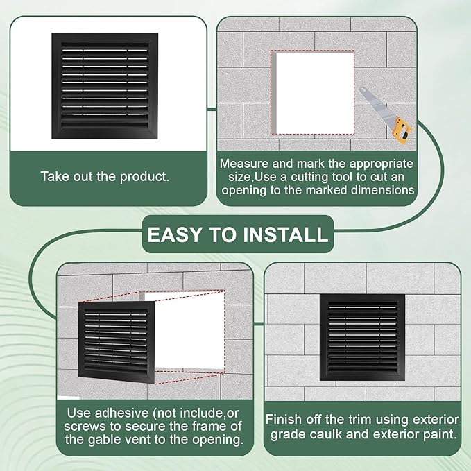2-Pack 20"x20" Gable Vent - Premium Aluminum，Filter Screen for Removable, Ideal for Gables, Sheds, and Attics - Vent Opening 18"x18" - Boost Ventilation and Guard Against Moisture