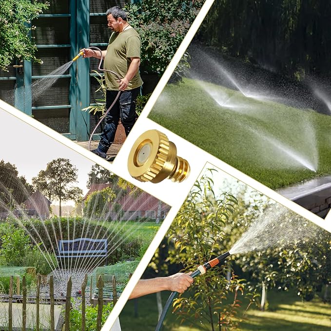 KUWAN 0.016" Orifice (0.4mm) Thread UNC 10/24 Brass Misting Nozzles Low Pressure Atomizing Misting Sprayer Water Hose Nozzle for Greenhouse, Landscaping, Outdoor Cooling Mister System (100PCS)
