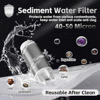 FA22 MINI Brass Sediment Filter, 50 Micron, Reusable Water Filter, Anti Scale, Anti Clothes Yellow, Traps Rust/Mud/Sand, Compact Portable
