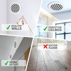 SABA Home Decor Air Vent Cover Grille - Acrylic Plexiglass 4 Round Duct Opening (5.5 Round Overall) White Finish Decorative Register Covers for Walls and Ceilings NOT for Floor USE, Venetian (2PCs)
