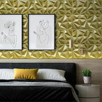 33 Pack Decorative 3D Wall Panels for Interior Wall Decor,12''x12'' Champaign Gold Diamond Design Accent Wall Panles for Living Room,TV Wall Background,Bedroom