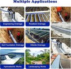 French Drain Pipe for Lawn, 2" 3" 4" 6" Corrugated Perforated Drains Pipes 3 5 12 25 50 100 Ft- Soil Infiltration Ground Water Drainage(Blue-Dia 5cm(2in),L 60ft)