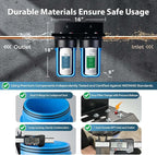 iSpring WGB21B-PB 2-Stage Whole House Water Filtration System w/ 10” x 4.5” Carbon Block FC15B and Lead Reducing Filter FCRC15B, 1" Inlet/Outlet Ports