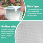AQUANEAT Aquarium Filter Media Bags 15pcs Fish Tank Extra Fine 100 Micron Mesh Bags with Plastic Zipper for Activated Carbon (3" x 4")