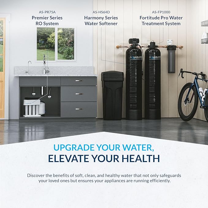 Aquasure Harmony Series 32,000 Grains Whole House Water Softener with High Performance Automatic Digital Metered Control Head | Reduces Hardness & Minerals | Improve Water Quality | for 1-2 bathrooms