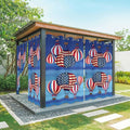 Independence Day Waterproof Outdoor Curtains for Patio, Windproof Weatherproof Curtains with Weighted Hem, Hot Air Balloon Patriotic Star Light Filtering Privacy Drapes for Porch 54"x 95" 2 Panels