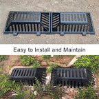 Manhole Cover and Frame Ductile Iron, Heavy Duty Drain Grate, One-Piece Design, Reinforced Drainage Covers for Yard, Garden, Construction Sites(75 * 45 * 18 cm/30 * 18 * 7 in)