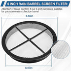 Rain Barrel Screen for Rain Barrel, 6 Inch Rain Barrel Cover for Rain Water Collection Barrel Diverter System, Rain Barrel Kit Vent Keep Mosquitos and Debris Out of Rain Barrels - Rain Barrel Parts