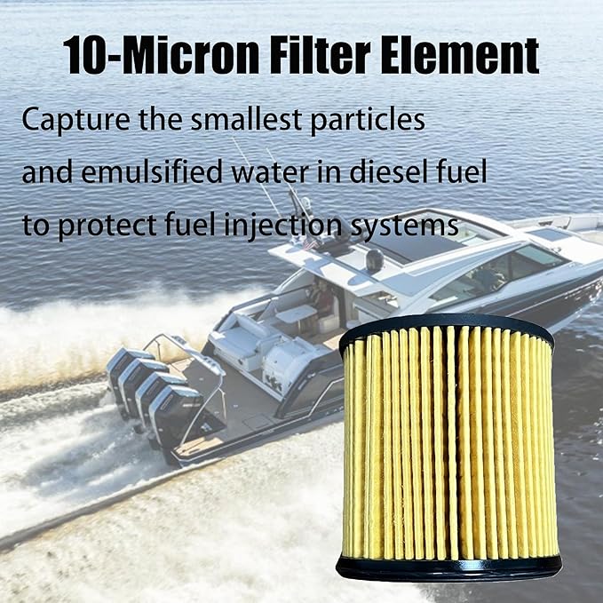 iFJF R12H (R12T Upgrade) Fuel Water Separator Filter Element 10 Micron Only Replacement for Our Own R12H Assembly for Marine or Automotive Replaces S3240 120AT NPT ZG1/4-19
