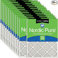 Nordic Pure 18x18x1 (Actual Size: 17 3/4 x 17 3/4 x 3/4) Pleated Air Filters MERV 13 Plus Carbon 24 Pack