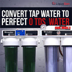 LiquaGen - 6 Stage Heavy Duty - 0 TDS/PPM Reverse Osmosis/Deionization Aquarium Reef Water Filter System | Ultimate Purification RO/DI Machine w/Dual Deionization Canisters (75 GPD)