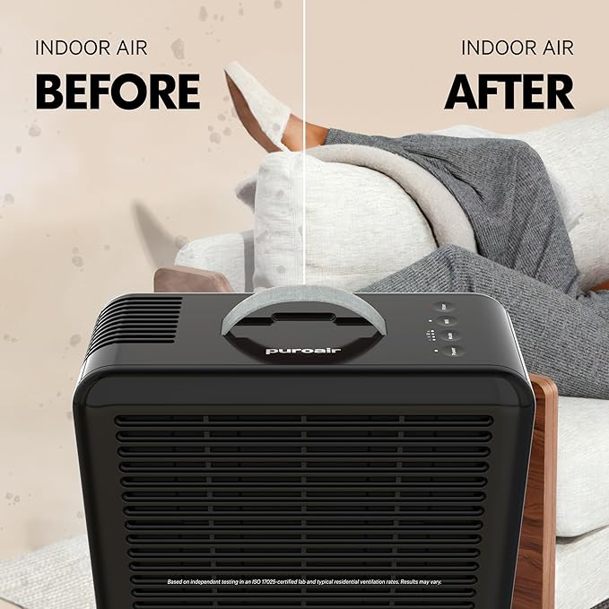 PuroAir 100i HEPA Air Purifiers for Home Pets - Covers Up To 550 Sq Ft - Filters Up To 99.9% of Pollutants, Smoke, Pollen, Dust - Quiet HEPA Air Filter - Air Purifiers for Bedroom (2 Pack)