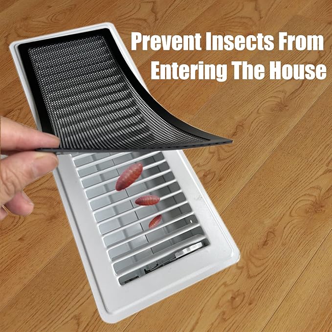 Floor Register Vent Cover- 4"x10" Magnetic Air Vent Screen Mesh Cover, Perfect for Wall/Ceiling/Floor Air Vent Filters (4-Packs)