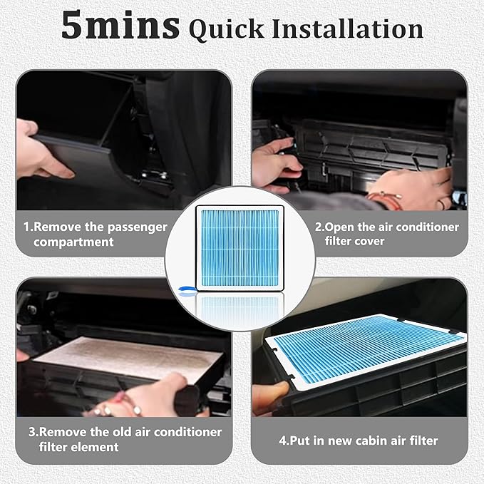 CF11668 Cabin Air Filter With Activated Carbon For 2011 2012 2013 2014 2015 2016 2017 2018 2019 2020 2021 2022 2023 Chry sler 300, Do-dge Challenger/Charger