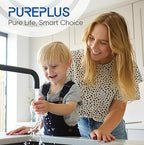 PUREPLUS 2-Stage Whole House Water Filtration System, 10" Universal Home Filtration, with Sediment &Iron Reduce, Carbon Filter, Reduce Iron, Chlorine, Taste, Includes Pressure Gauges, 1" Inlet/Outlet