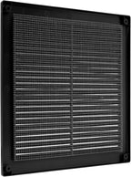 Repa Market 10 x 10 Inch (Outer) Black Square Air Vent Cover - Pack of 2 Plastic Fresh Air Intake Vent - AC Cover with Nylon Mesh Screen, Wall, Ceiling HVAC Return Air Register, Modern Soffit Vents