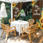 Summer Outdoor Curtains for Patio Sunflowers Eucalyptus Leaves Wood Waterproof Outside Curtains with Grommet Top Weatherproof Curtain for Cabana Pergola Gazebo, 2 Pack, 54" W x 84" L