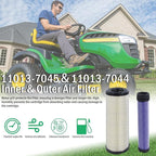Kefly Inner & Outer Air Filter 11013-7044 11013-7045 Replaces Kawasaki 11013-7019, 11013-7020, Kohler 25 083 01, 25 083 04, Kubota TA040-93220, TA040-93230, John Deere M131802 M131803 (1 pcs)