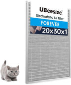 UBeesize 20x30x1 Reusable Electrostatic Air Filter HVAC AC Furnace Filter,MERV 8,Washable, Lasts a Lifetime,Permanent Air Filter,Breathe Fresher,Home And Office(Actual Size:19.5x29.65x0.82 Inch)