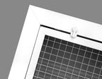 HVAC Premium 10" x 6" Cube Core Eggcrate Return Air Filter Grille for 1" Filter - Aluminum - White [Outer Dimensions: 12.5" x 8.5"]
