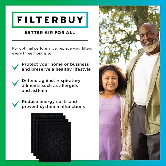 Filterbuy Activated Carbon Pre-Cut Filter HRF-A100 Replacement for Honeywell Air Purifier (8-Pack, Made in USA)