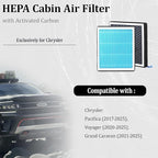 CF12283 Cabin Air Filter With Activated Carbon For Grand Caravan 2021-2025；Pacifica 2017-2025；Voyager 2020-2025