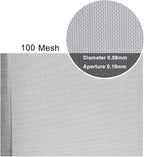 100 Mesh Stainless Steel Woven Wire, 0.18mm Fine Hole Screen Roll, Rust-Resistant Metal Mesh, for Ventilation Filters, Kitchen Cabinets, Garden Protection, Insect Screens