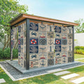 Oceans Outdoor Curtains for Patio Shell Starfish Whales Summer Vintage Waterproof Outside Curtains with Grommet Top Weatherproof Curtain for Cabana Pergola Gazebo, 1 Panel, 54" W x 84" L