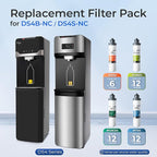 iSpring Bottleless Water Dispenser with Built-in 4-Stage Filtration, Chloramine Removal, Water Cooler Dispenser - Hot, Cold, Room Temp, Self Cleaning, Black，Model: DS4B-NC